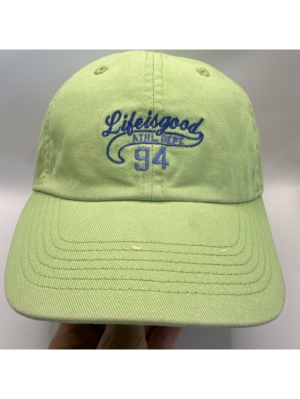 Life Is Good Athl Dept 94 Green Cotton Dad Cap Baseball Hat